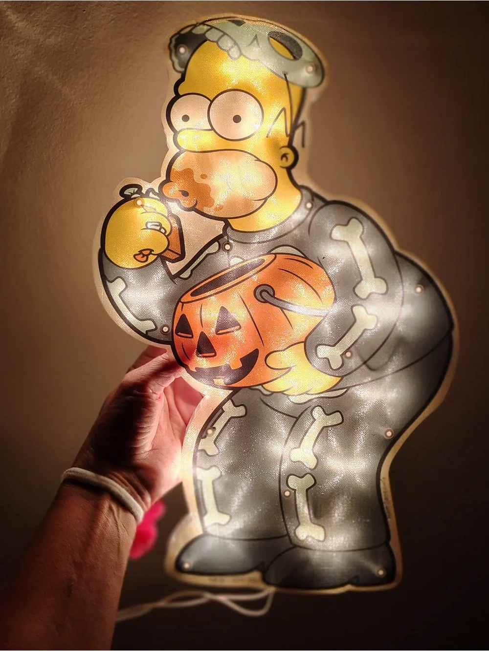 The Simpsons Pre-lit Window Decor Homer Skeleton Bart Vampire Boo Man WORKS